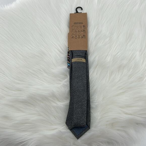 Joe's Collection Tie & Pocket Square Set - Gray Heather/Ice Cream Cones - NWT - Picture 6 of 6